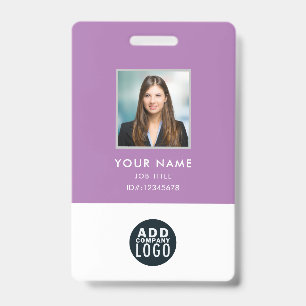 Persoonlijke naamkaart met foto, barcode en logo v badge