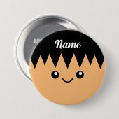 Persoonlijke naamknop met grappige cartoon ronde button 7,6 cm (Voorkant /achterkant)