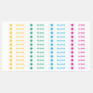 Persoonlijke naamlabels voor kinderen met pootafdr labels