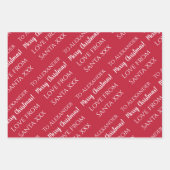 Persoonlijke naamliefde van santa red inpakpapier vel (Voorkant)