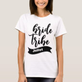 Persoonlijke Naamlint Moderne Script Bruid Stam T-shirt (Voorkant)