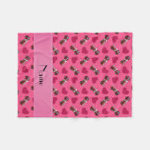 Persoonlijke naamloze roze brandweerauto's fleece deken (Voorkant (Horizontaal))