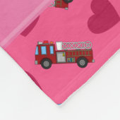 Persoonlijke naamloze roze brandweerauto's fleece deken (Hoek)