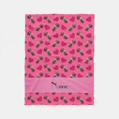 Persoonlijke naamloze roze brandweerauto's fleece deken (Voorkant)