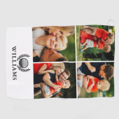Persoonlijke naammonogram 4 foto golfhanddoek (Horizontaal)