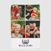 Persoonlijke naammonogram 4 foto golfhanddoek (Voorkant)