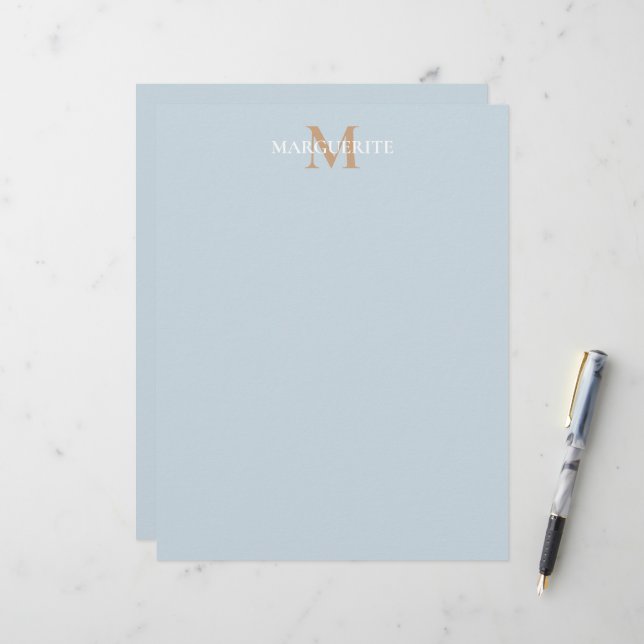 Persoonlijke naammonogram briefhoofd (Voorkant / Achterkant in situ)