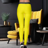 Persoonlijke naammonogram geel zwart gestreept leggings