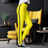 Persoonlijke naammonogram geel zwart gestreept leggings