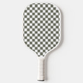 Persoonlijke naammonogram geruit patroon pickleball paddle (Achterkant)