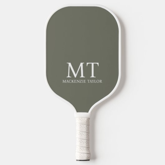 Persoonlijke naammonogram geruit patroon pickleball paddle (Voorkant)