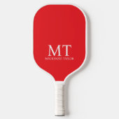 Persoonlijke naammonogram geruite patroon pickleball paddle (Voorkant)