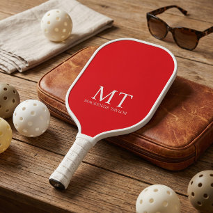 Persoonlijke naammonogram geruite patroon pickleball paddle