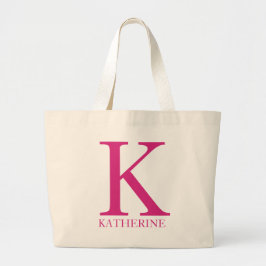 Persoonlijke naammonogram initiaal grote tote bag