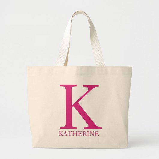 Persoonlijke naammonogram initiaal grote tote bag (Voorkant)