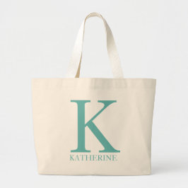 Persoonlijke naammonogram initiaal grote tote bag