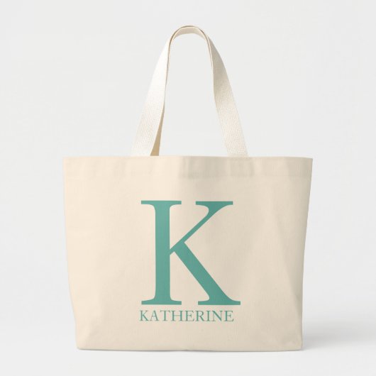 Persoonlijke naammonogram initiaal grote tote bag (Voorkant)