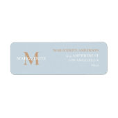 Persoonlijke naammonogram retouradres etiket (Voorkant)