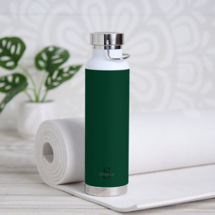 Persoonlijke naammonogram smaragdgroen zwart waterfles