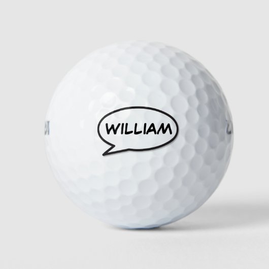 Persoonlijke naammonogram spraakballon golfballen (Voorkant)