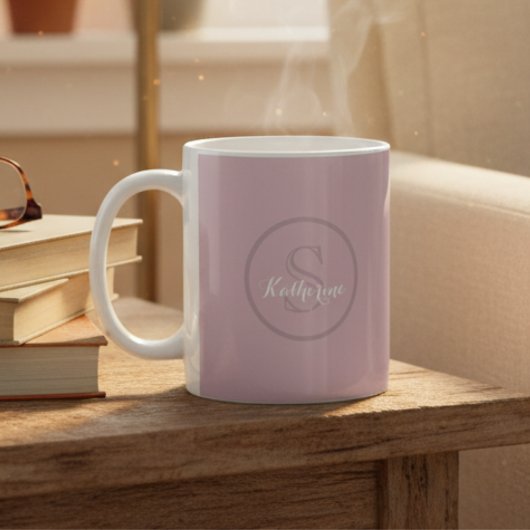 Persoonlijke naammonogram Stof Roze Koffiemok