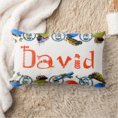 Persoonlijke naammonogram voor David/Boys Lumbar Kussen (Deken)