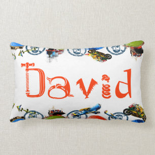 Persoonlijke naammonogram voor David/Boys Lumbar Kussen
