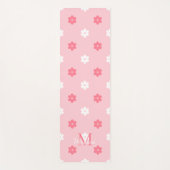 Persoonlijke naammonogram witte roze bloem yogamat (Voorkant)