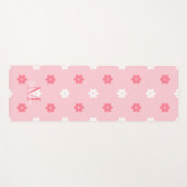 Persoonlijke naammonogram witte roze bloem yogamat (Voorkant (horizontaal))