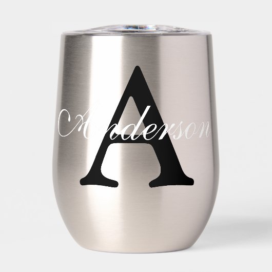 Persoonlijke naammonogram zilver metallic (Voorkant)