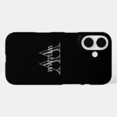 Persoonlijke naammonogram zwart en grijs Case-Mate iPhone case (Achterkant (horizontaal))