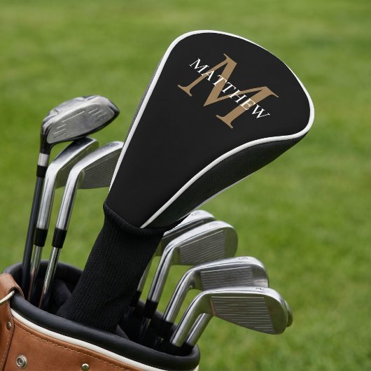 Persoonlijke naammonogram Zwart Golfheadcover