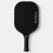 Persoonlijke naammonogram zwart koolstofgrijs pickleball paddle (Achterkant)