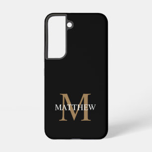 Persoonlijke naammonogram Zwart Samsung Galaxy Hoesje