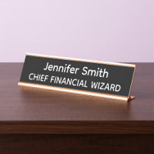 Persoonlijke naamplaat 'Chief Financial Wizard'
