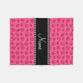 Persoonlijke naamroze harten en pootafdrukken fleece deken (Voorkant (Horizontaal))