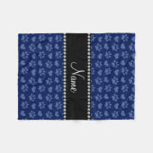 Persoonlijke naamsbekendheid blauwe harten en poot fleece deken (Voorkant (Horizontaal))