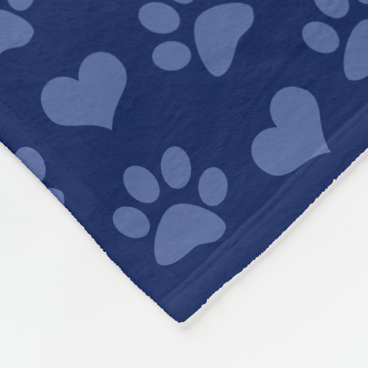 Persoonlijke naamsbekendheid blauwe harten en poot fleece deken (Hoek)