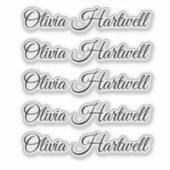 Persoonlijke naamsticker – 5 keer herhaald sticker (Voorkant)