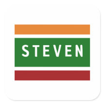 Persoonlijke naamstickers Retro streep badge