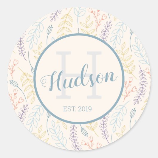 Persoonlijke naamstickers ronde sticker (Voorkant)