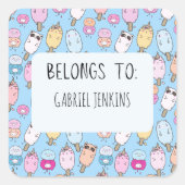 Persoonlijke naamstickers vierkante sticker (Voorkant)