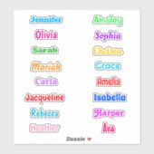 Persoonlijke naamstickers waterdicht sticker (Vel)