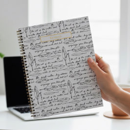 Persoonlijke naamverenpen & inkt goud wit Schrijve Notitieboek