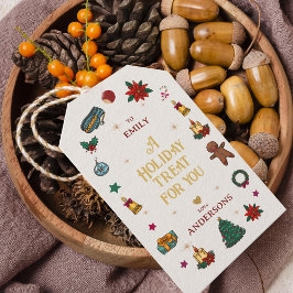 Persoonlijke Naar/Vanaf Kerstvakantie Traktatie Cadeaulabel