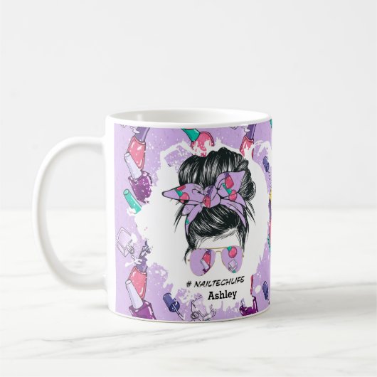 Persoonlijke Nail Tech Life Paarse Mok (Links)