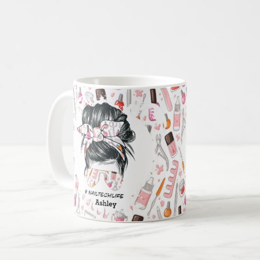 Persoonlijke Nail Tech Tools Life Mok (Voorkant links)