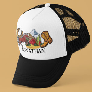 Persoonlijke namaak patches cowboy cadeau trucker pet