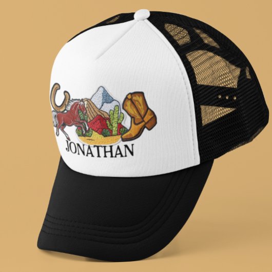 Persoonlijke namaak patches cowboy cadeau trucker pet
