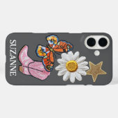 Persoonlijke namaak patches roze westernlaars Case-Mate iPhone case (Achterkant (horizontaal))